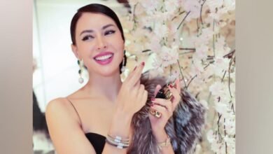 صورة توضيحية - Supermodel Nesrin Sanad Stunned in a Glamorous Black Gown at Amber Niche Ceremony